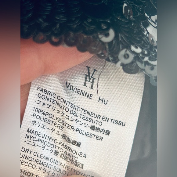 VIVIENNE HU Shift Sequence Dress Black Size 8 - Picture 8 of 11